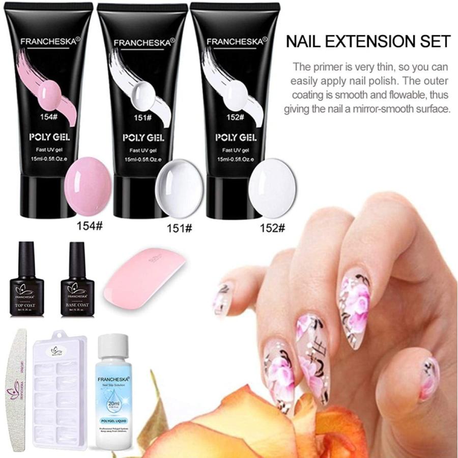 22新発 ネイル ジェルネイルエクステンションキットビルダーuvジェルセットポリジェルネイルエクステンションジェルキットフィンガー ネイルエクステンションアートツールセッ Www Threeriversofs Com