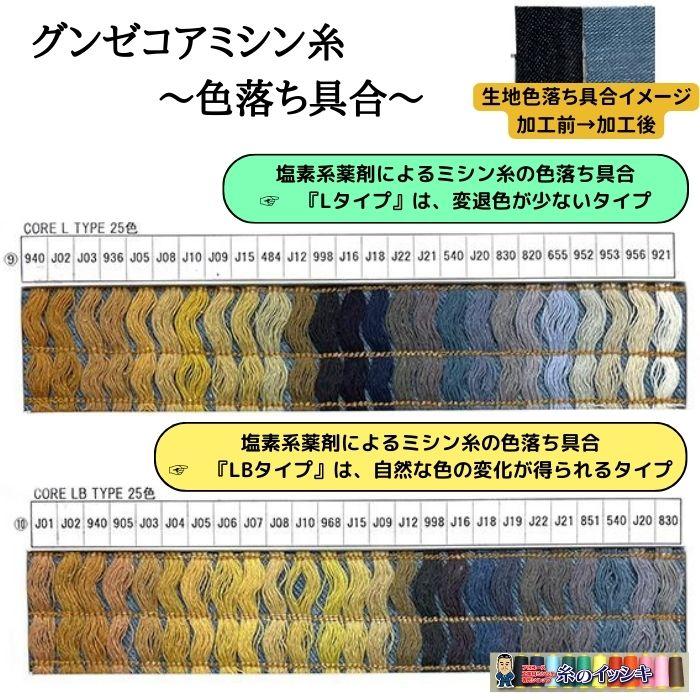 30番5000mグンゼコアスパン (LBタイプ) カラー.J01〜830 25色｜itonoisshiki｜03