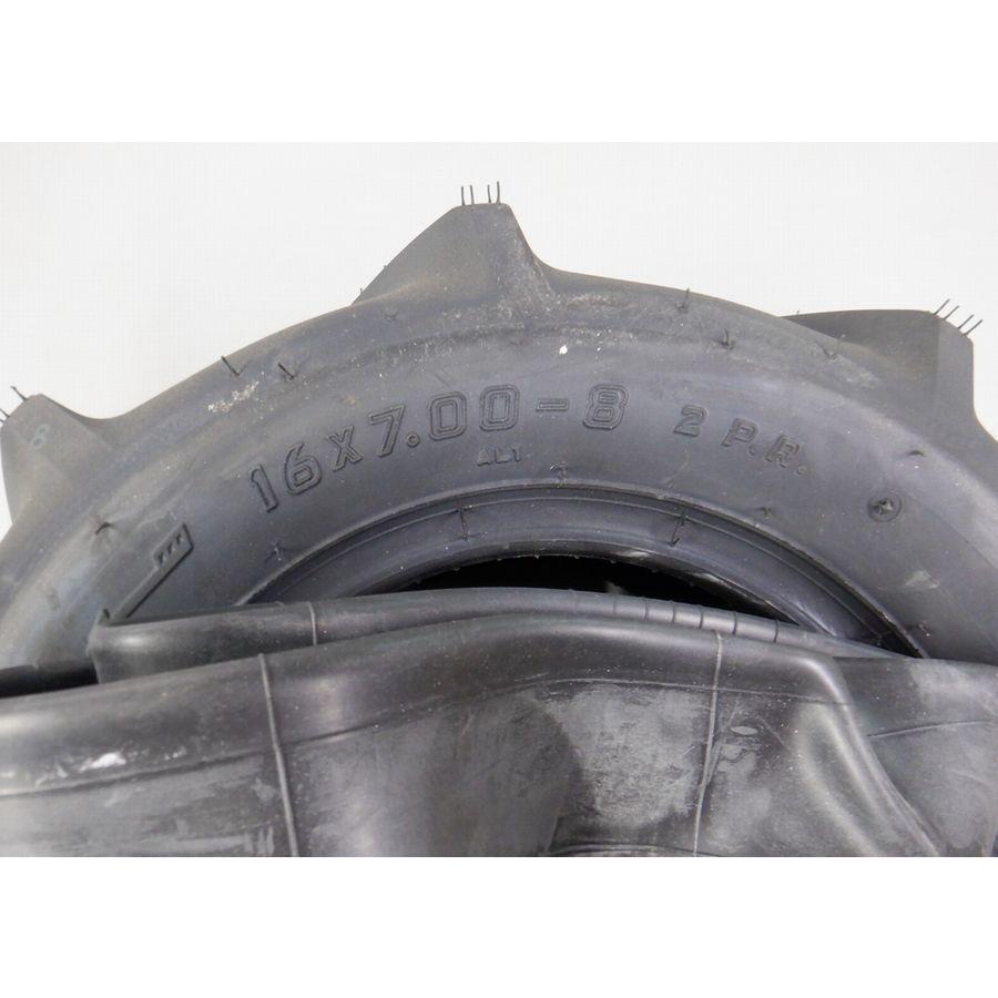 後輪タイヤ＆チューブ【16&times;7.00-8】 1本 オーレック／筑水キャニコム　乗用草刈機用