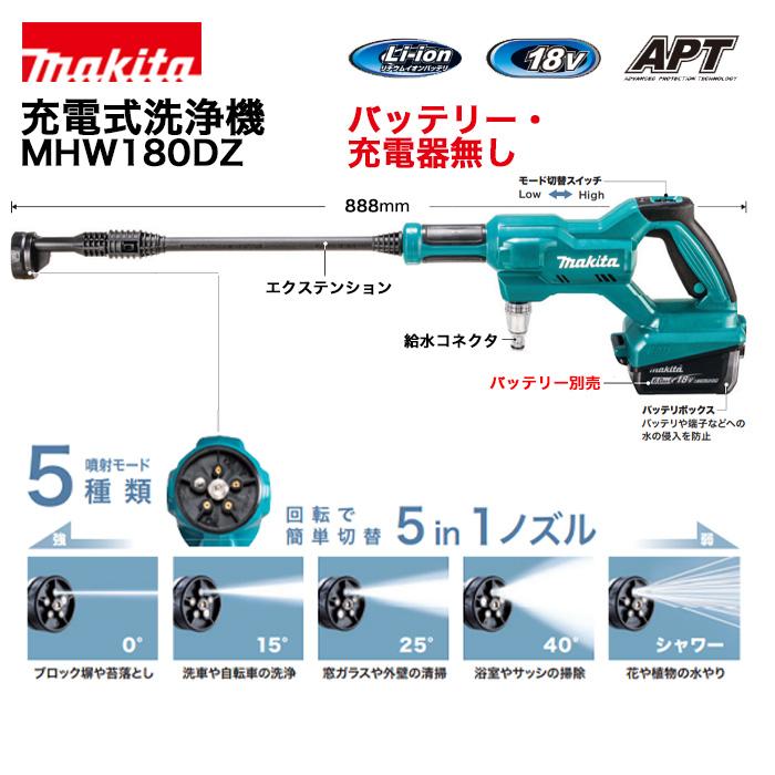 マキタ 充電式洗浄機 MHW180DZ バッテリー・充電器なし : 伊藤産機.com