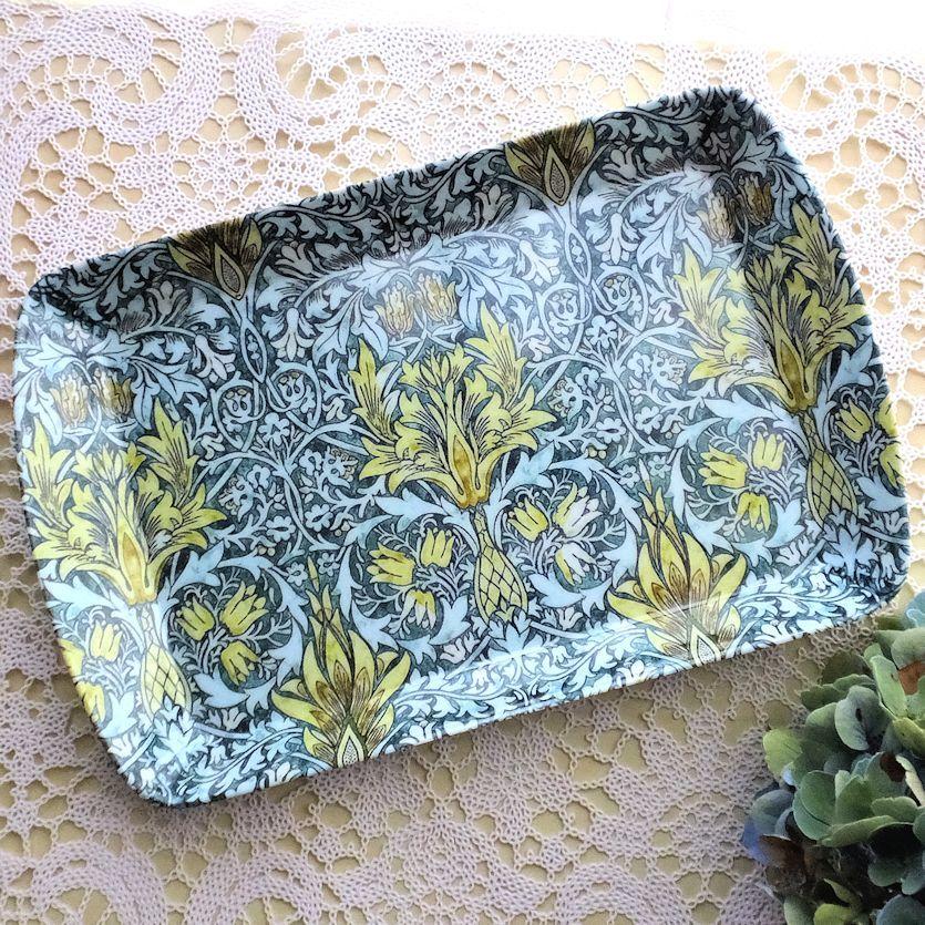 ウィリアム モリス ミニ トレイ スネークヘッド メラミン トレー お盆 花柄 小さめ William Morris 水色 青 グッズ 雑貨 Twin278 いとし屋ついん ヤフー店 通販 Yahoo ショッピング