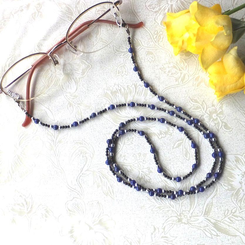 グラスコード メガネチェーン ラピスラズリ オニキス ヘマタイト 天然石 ハンドメイド ネックレス ブレスレット カニカン 大人かわいい レディース 送料無料 Twin391 いとし屋ついん ヤフー店 通販 Yahoo ショッピング