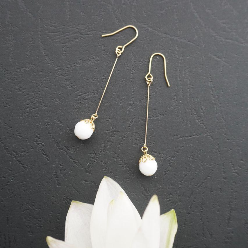 ガルニ ピアス ホワイトストーン 白 GARNI ガルニ / GARNI ガルニ