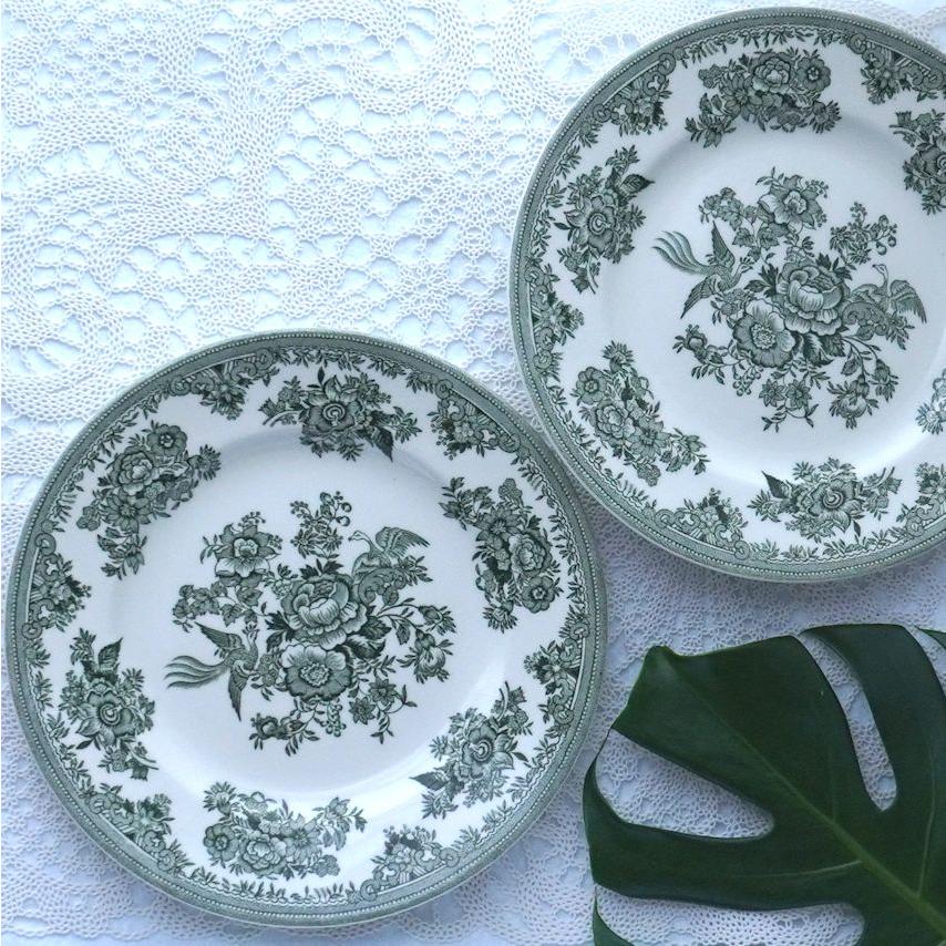 BURLEIGH バーレイ 同柄 2枚セット グリーン アジアティックフェザンツ 