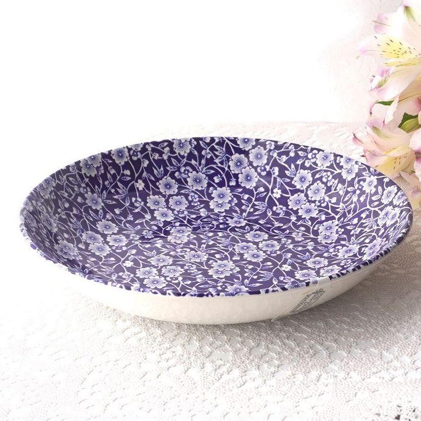 BURLEIGH バーレイ ブルーキャリコ パスタプレート Calico 花柄 BURLEIGH バーレイ ブルーキャリコ パスタプレート Calico 花柄