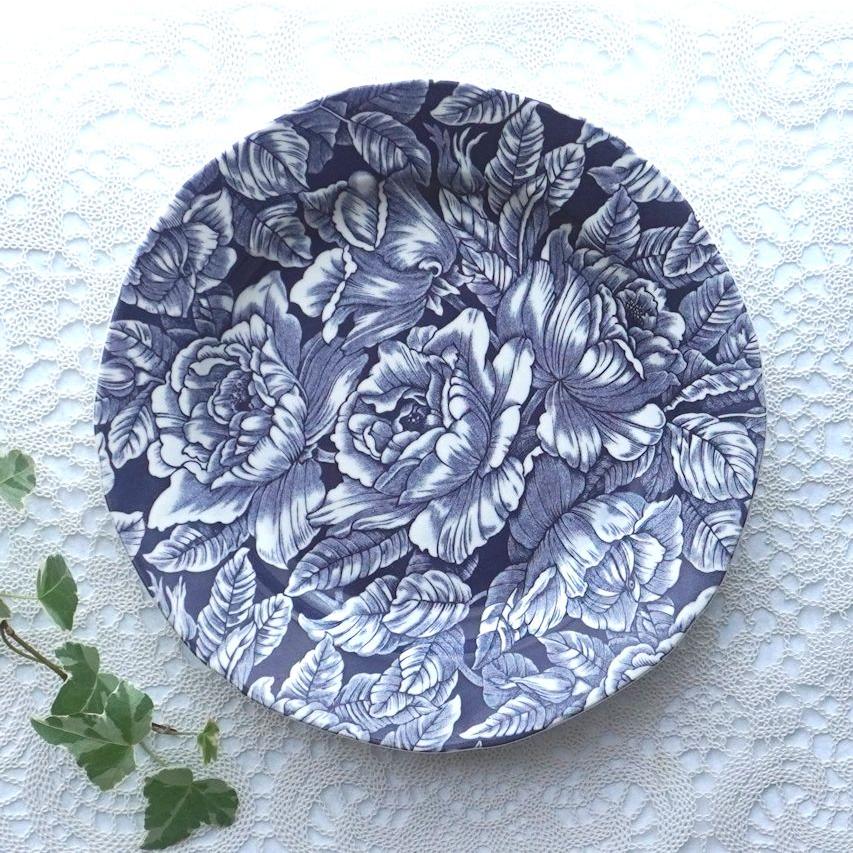 BURLEIGH（バーレイ） インクブルーハイビスカス 21.5cm プレート