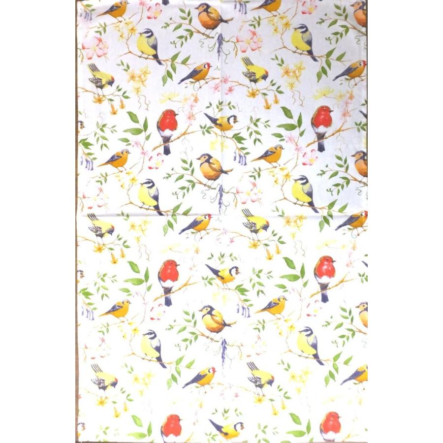 ティータオル 鳥 花柄 イギリスデザイン ふきん テーブルセンター タペストリー キッチンタオル バード コットン100 Twin98 いとし屋ついん ヤフー店 通販 Yahoo ショッピング