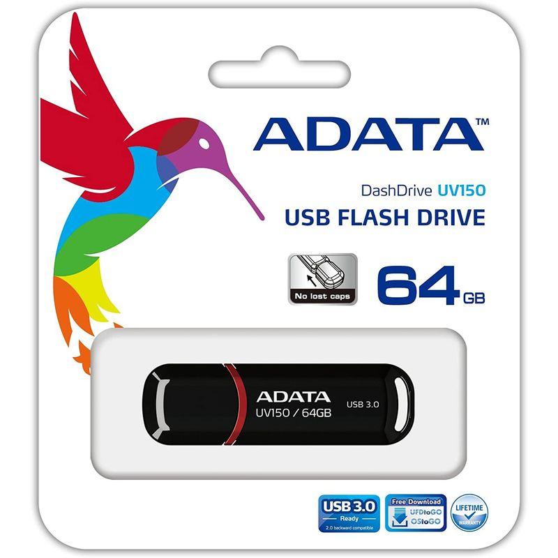 ADATA USBメモリ 64GB USB3.0 キャップ付 ブラック AUV150-64G-RBK｜itostore｜03