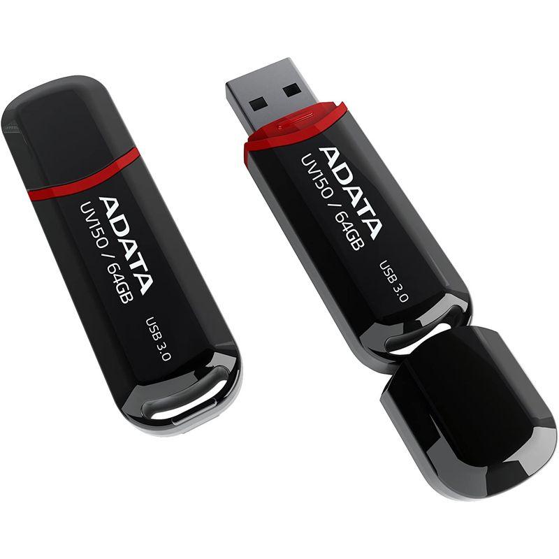 ADATA USBメモリ 64GB USB3.0 キャップ付 ブラック AUV150-64G-RBK｜itostore｜04