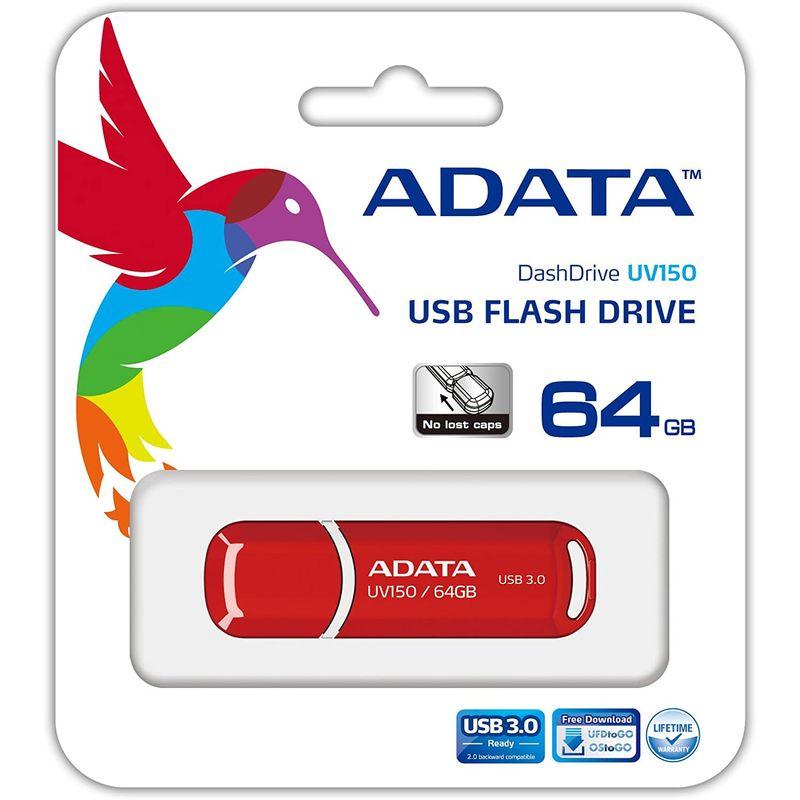 ADATA USBメモリ USB3.2 Gen1 64GB キャップ付 レッド AUV150-64G-RRD｜itostore｜04
