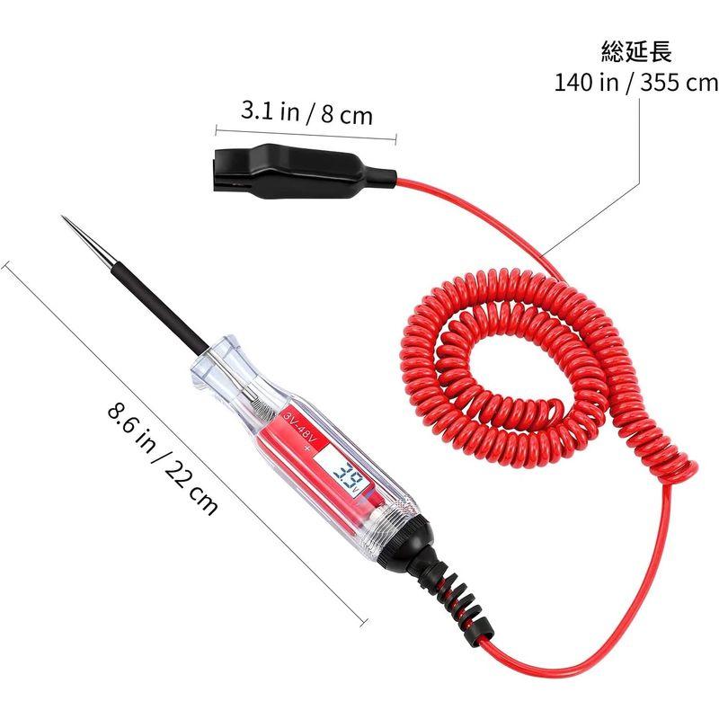 VORCOOL 車用 デジタル 検電テスター 回路電圧テスター 3V - 48V LCDオートテスター サーキットテスター 電圧テスター 診｜itostore｜02