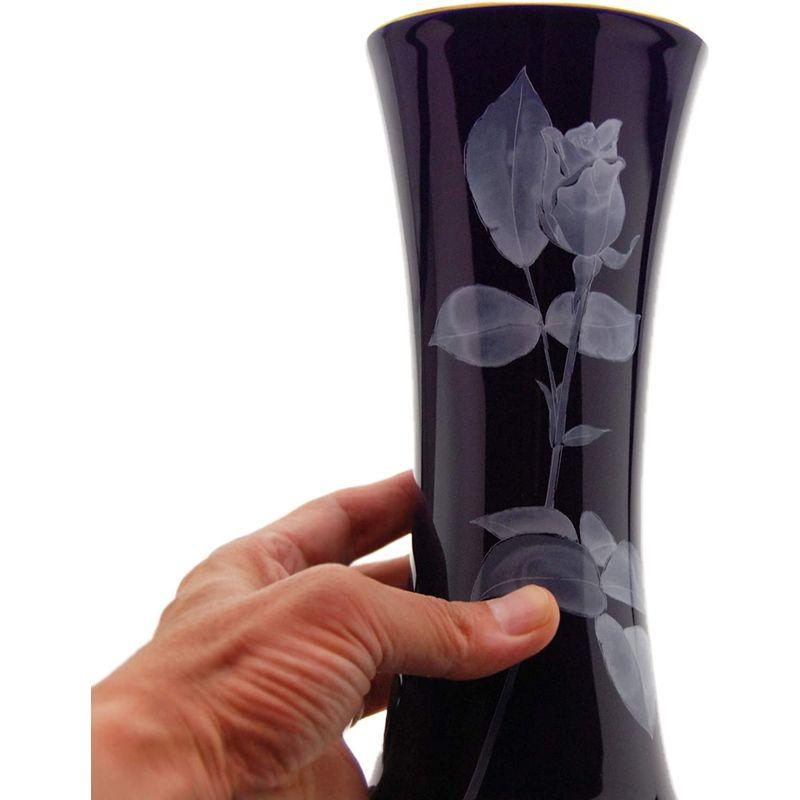 香蘭社 花瓶 ルリローズガーデン 瑠璃 21.6cm R1242-NH71 個｜itostore｜05
