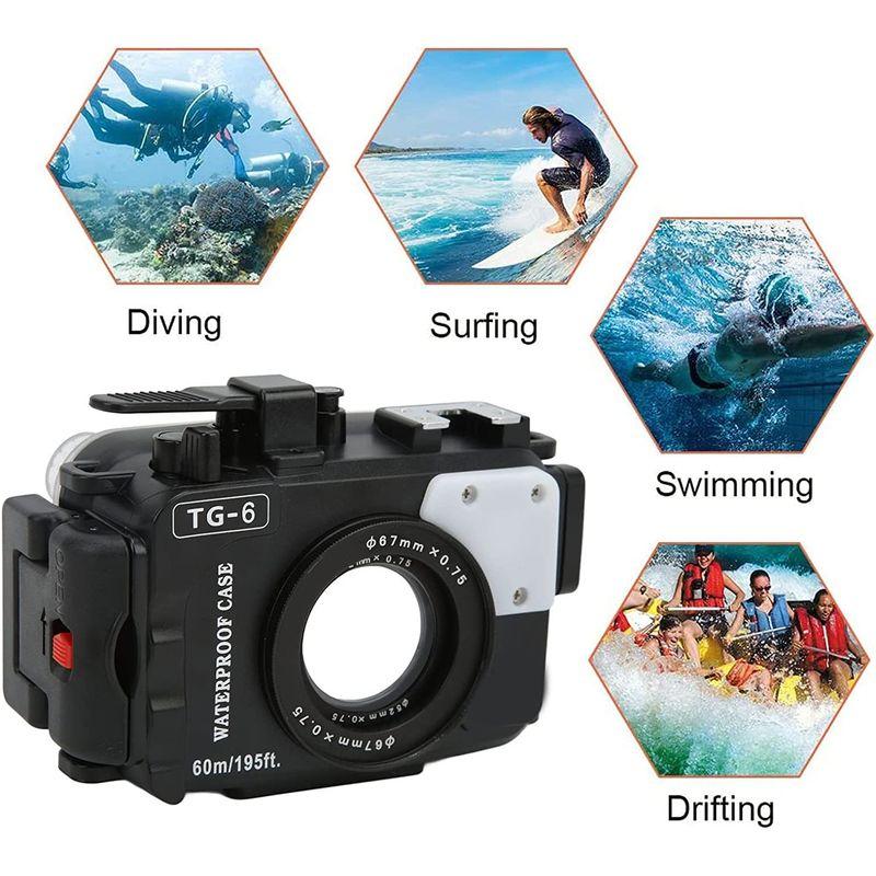オリンパスTG-6用防水ハウジングケース、深さ60メートルの防水カメラ保護シェル水中カメラミラーレスカメラケースダイビングケース｜itostore｜09
