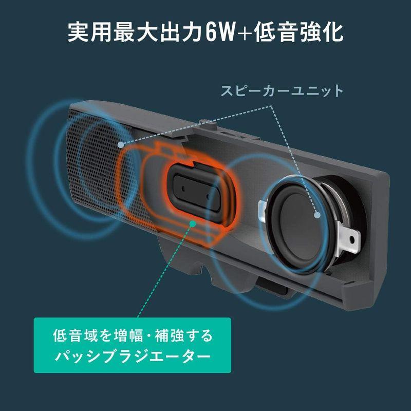 サンワダイレクト USBスピーカー サウンドバー 自立＆クリップ取付け可能 コンパクト 6W パッシブラジエーター内蔵 400-SP089｜itostore｜03