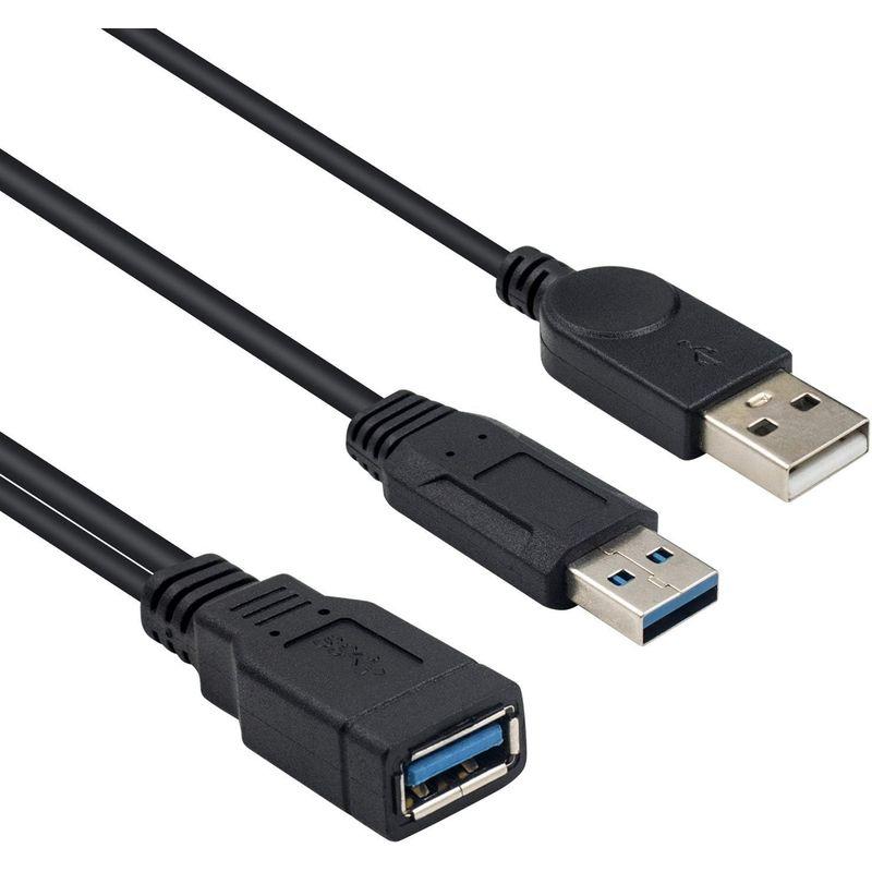 Duttek USB 3.0 二 股延長ケーブル、USB 3.0タイプAメスto デュアル USBオス充電Y延長ケーブル(片側のみ)充電用｜itostore｜03