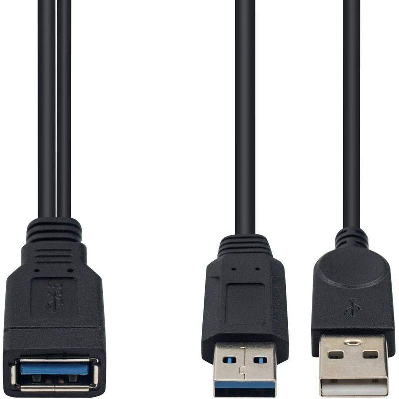 Duttek USB 3.0 二 股延長ケーブル、USB 3.0タイプAメスto デュアル USBオス充電Y延長ケーブル(片側のみ)充電用｜itostore｜05