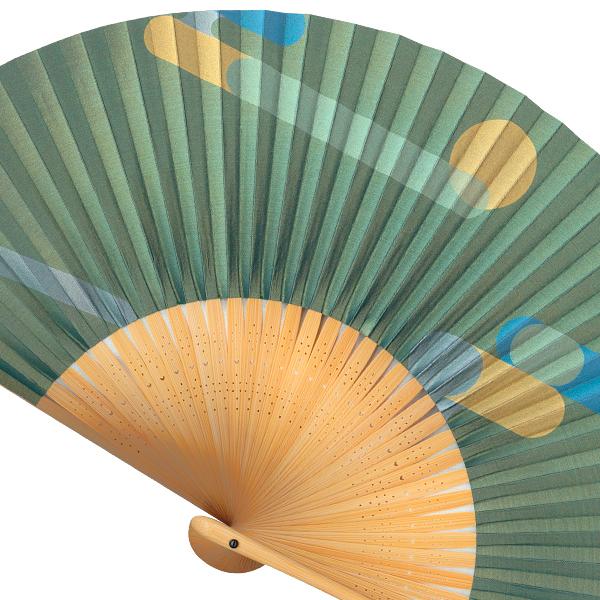 京扇子 男性用 紙扇子 琳派 侘 写型(緑)(Aa14) : 扇子司 伊藤常 - 通販
