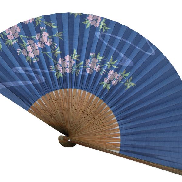男女兼用扇子/流水桜 紺(Ab21) |  | 01
