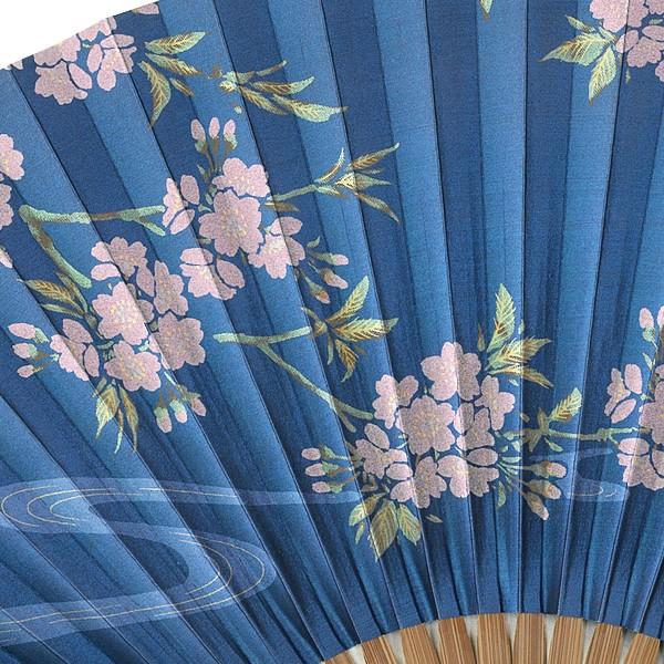 男女兼用扇子/流水桜 紺(Ab21) |  | 02