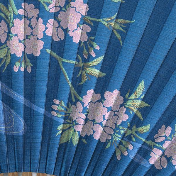 男女兼用扇子/流水桜 紺(Ab21) |  | 04