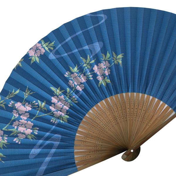男女兼用扇子/流水桜 紺(Ab21) |  | 05