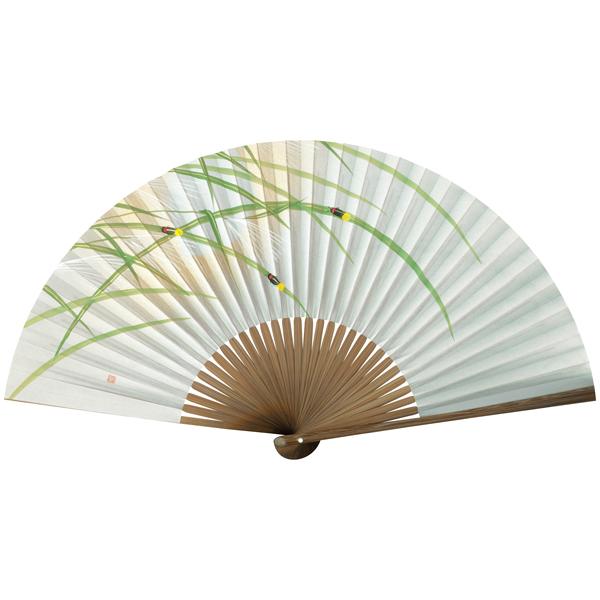 男性用 京扇子 紙扇子 唐木 手書き京扇子 蛍 Ab61 |  | 02