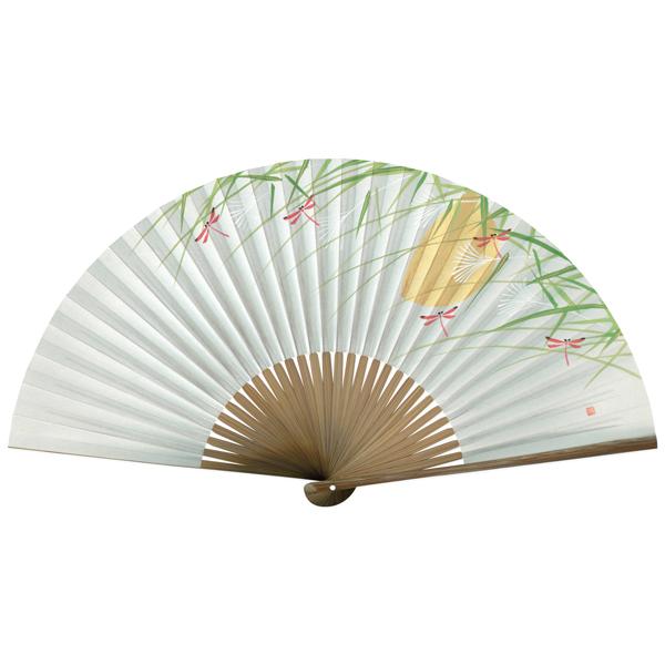 男性用 京扇子 紙扇子 唐木 手書き京扇子 芒にトンボ Ab62 |  | 01