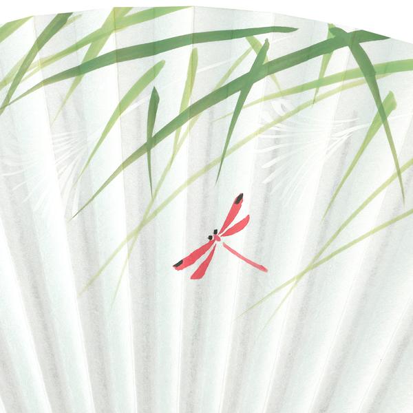 男性用 京扇子 紙扇子 唐木 手書き京扇子 芒にトンボ Ab62 |  | 03