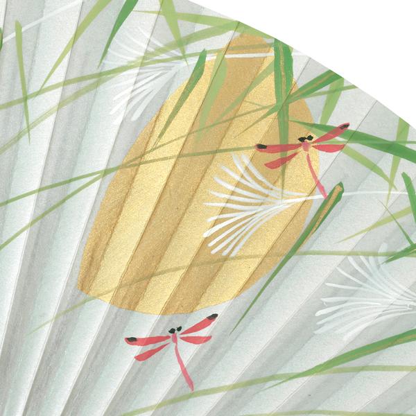 男性用 京扇子 紙扇子 唐木 手書き京扇子 芒にトンボ Ab62 |  | 08