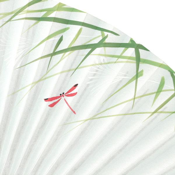 男性用 京扇子 紙扇子 唐木 手書き京扇子 芒にトンボ Ab62 |  | 09