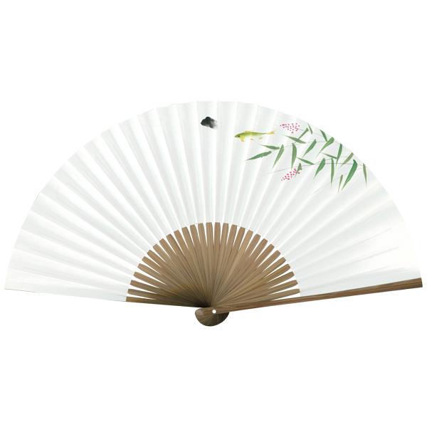 男性用 京扇子 紙扇子 唐木 手書き京扇子 萩に鮎 Ab63 |  | 02