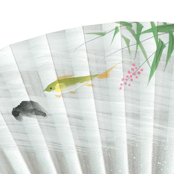 男性用 京扇子 紙扇子 唐木 手書き京扇子 萩に鮎 Ab63 |  | 06