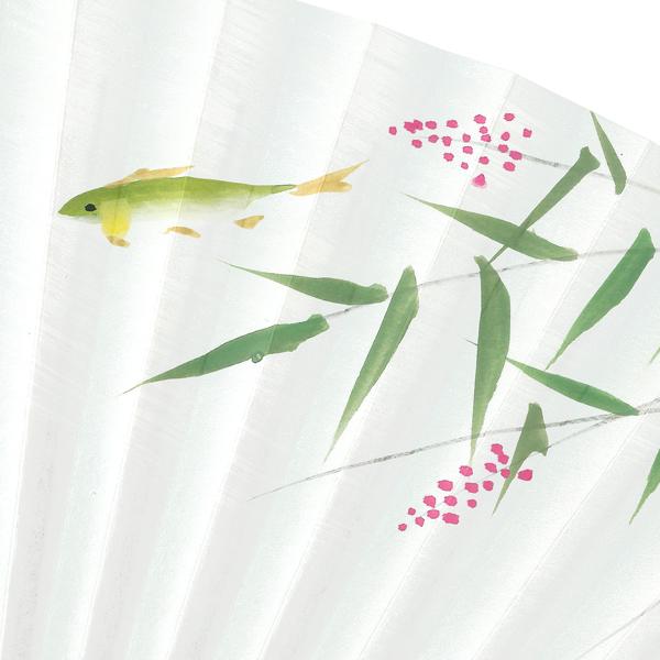 男性用 京扇子 紙扇子 唐木 手書き京扇子 萩に鮎 Ab63 |  | 09