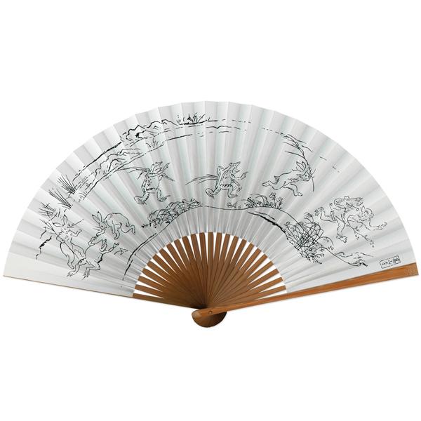 男性用京扇子 焼煤骨 鳥獣戯画(Ac02) | 