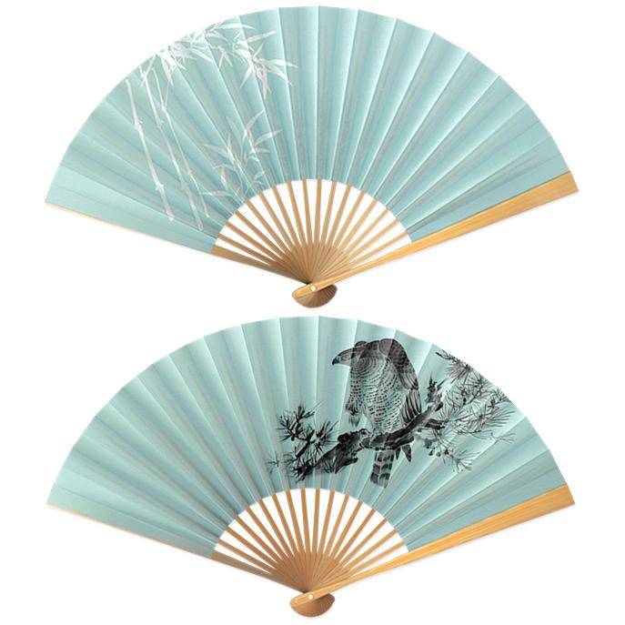 男性用 京扇子 8寸 鷹/竹(Al30) |  | 01