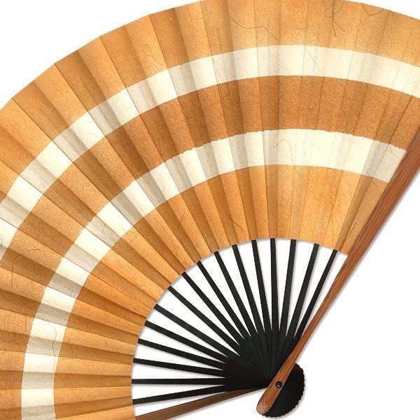 男性用京扇子8寸三段線　茶(Al35) |  | 01