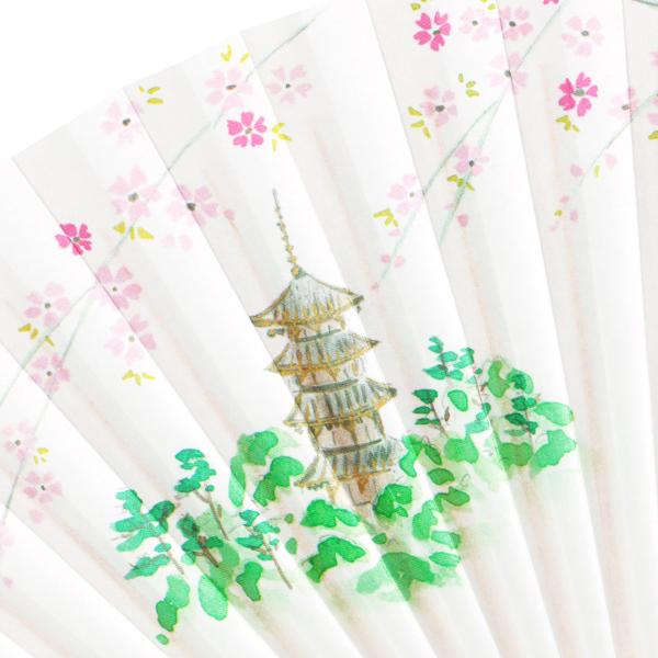 6.5寸紙扇子 白竹 京扇子 塔に舞妓(Da20) |  | 03