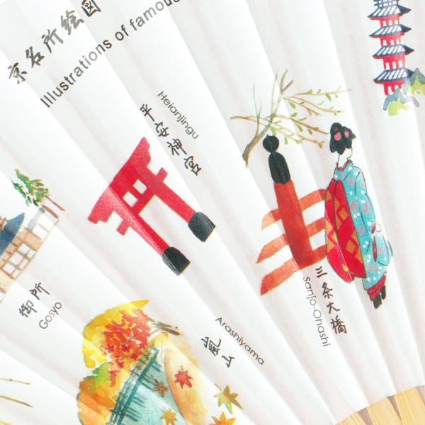 6.5寸紙扇子 白竹 京扇子 京名所絵図(Da22) |  | 02