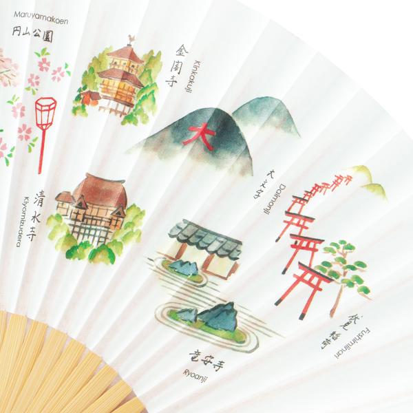 6.5寸紙扇子 白竹 京扇子 京名所絵図(Da22) |  | 03