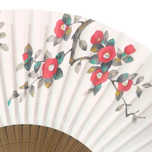 女性用紙扇子/カメリア(椿)(Db01) |  | 01