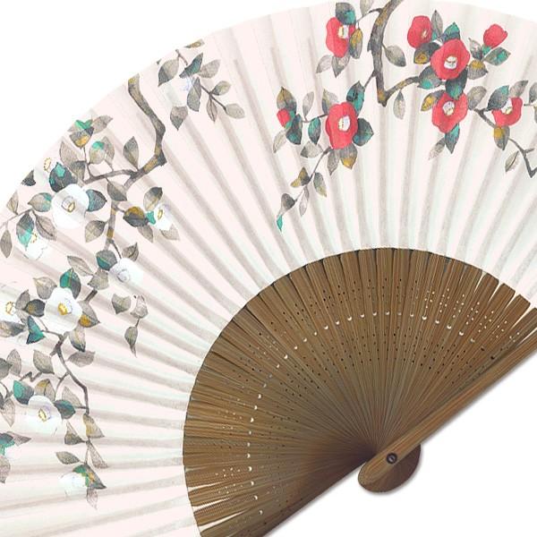 女性用紙扇子/カメリア(椿)(Db01) |  | 03