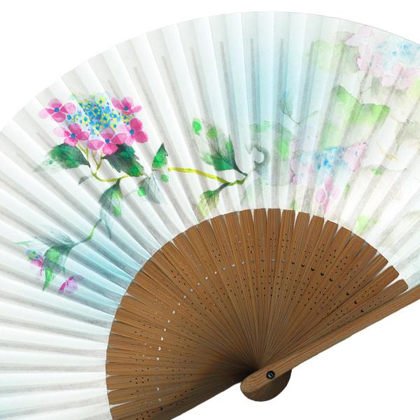 女性用紙扇子/あじさい(Db02) |  | 01