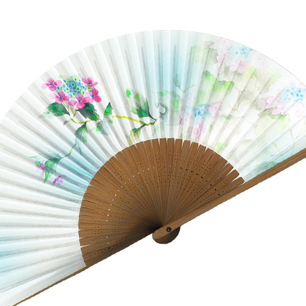 女性用紙扇子/あじさい(Db02) |  | 02