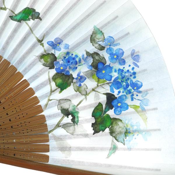 女性用紙扇子/あじさい(Db10) |  | 02