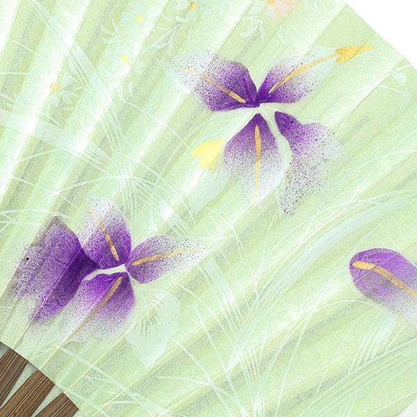 女性用紙扇子/蘭グリーン(Db21) |  | 02