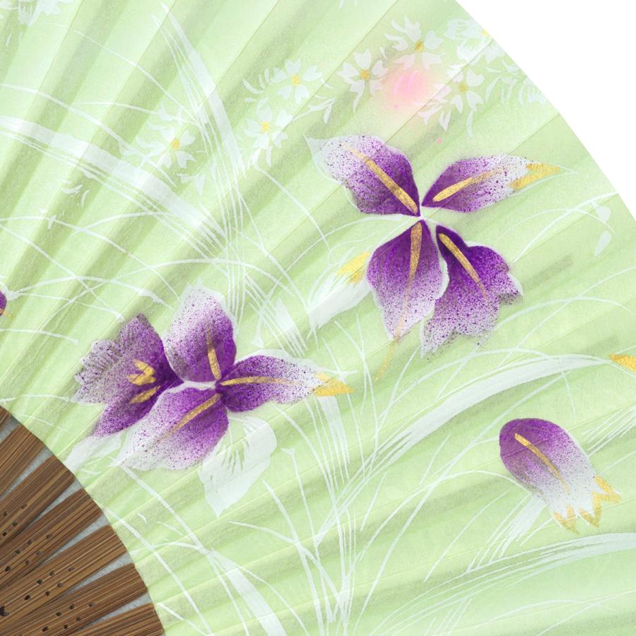 女性用紙扇子/蘭グリーン(Db21) |  | 03