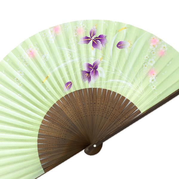 女性用紙扇子/蘭グリーン(Db21) |  | 04