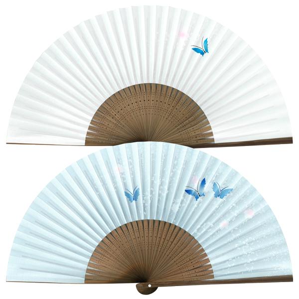女性用 紙扇子 蝶ブルー 単品 Db22(Db22) | 