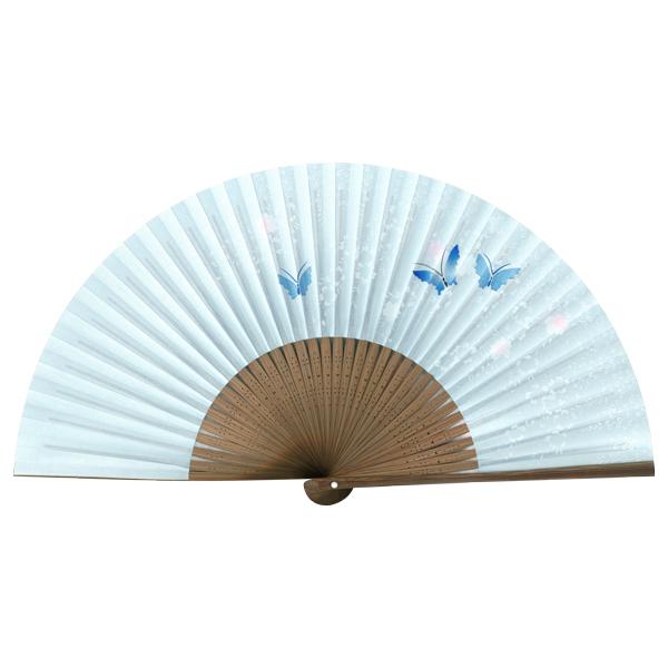 女性用 紙扇子 蝶ブルー 単品 Db22(Db22) |  | 02