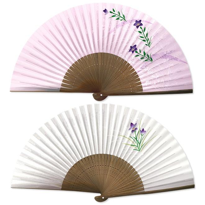 女性用紙扇子/桔梗　紫(Db23) |  | 01